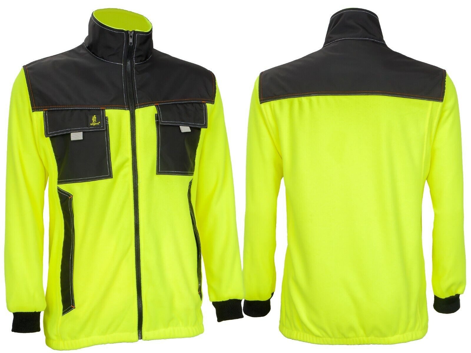 Urgent Arbeitsjacke URG-POLAR Y Warnschutz Fleecejacke 300 g/m² – Gelb/Schwarz – Bild 4 von 4