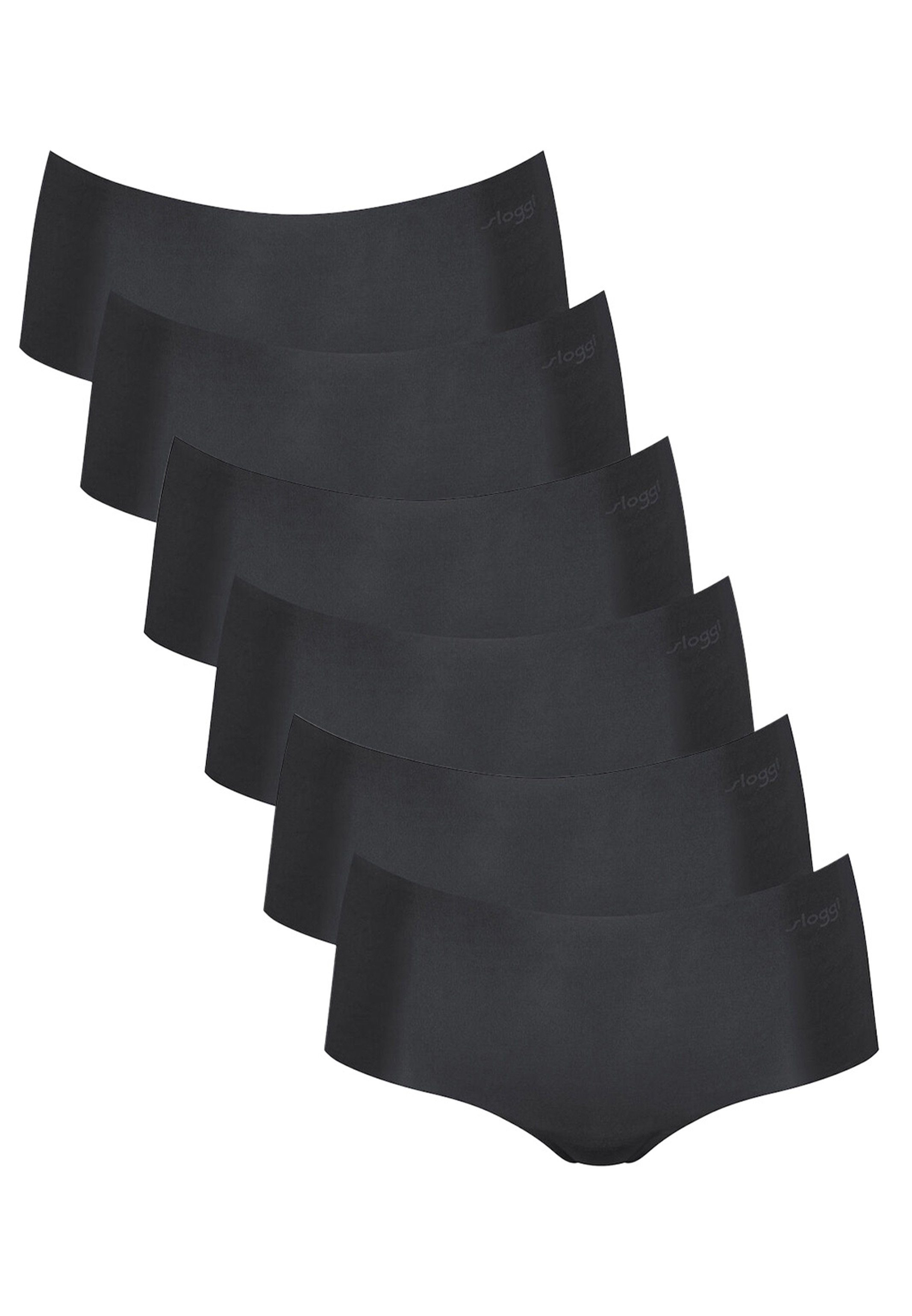 Sloggi Panty 6er Pack ZERO Microfibre 2.0 (Spar-Set, 6-St) Short Slip - Nahtlos - Kein Abzeichnen unter Kleidung Schwarz