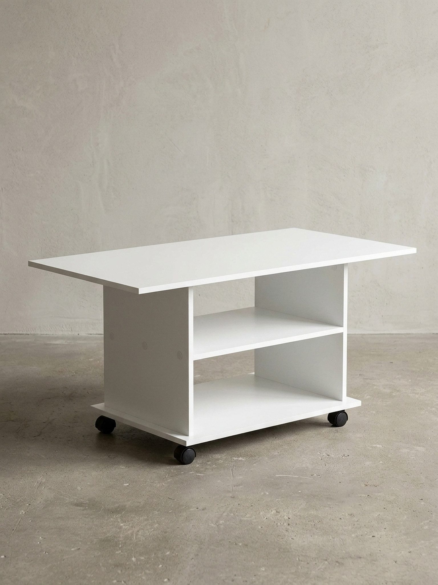 KADIMA DESIGN Couchtisch Design Couchtisch WL5.738 95 x 51 x 54,5 cm Weiß Drehbar mit Rollen, (mit Stauraum), Wohnzimmertisch Coffee Table, Sofatisch Loungetisch Holz, Kaffeetisch