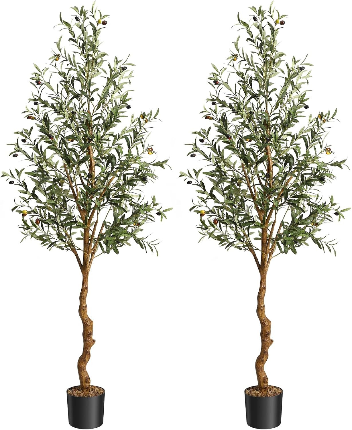 Kunstbaum Künstlicher Olivenbaum,mit Moos,schwarzer Anzuchttopf, GarveeMore günstig online kaufen