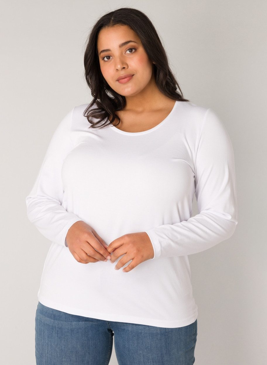 Base Level Curvy Langarmshirt mit Rundhalsausschnitt günstig online kaufen