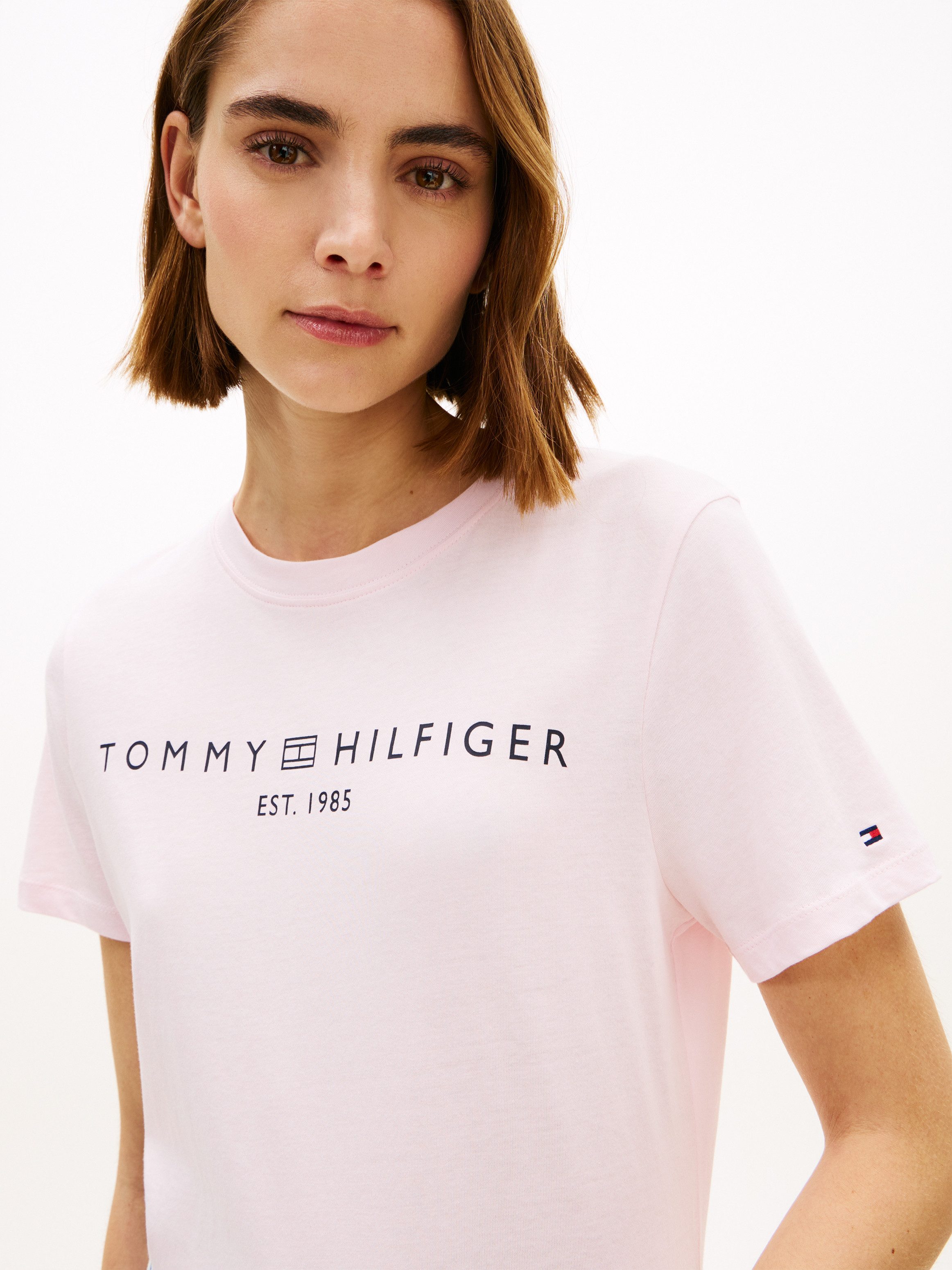 Tommy Hilfiger Kurzarmshirt REG CORP LOGO C-NK SS Baumwolle