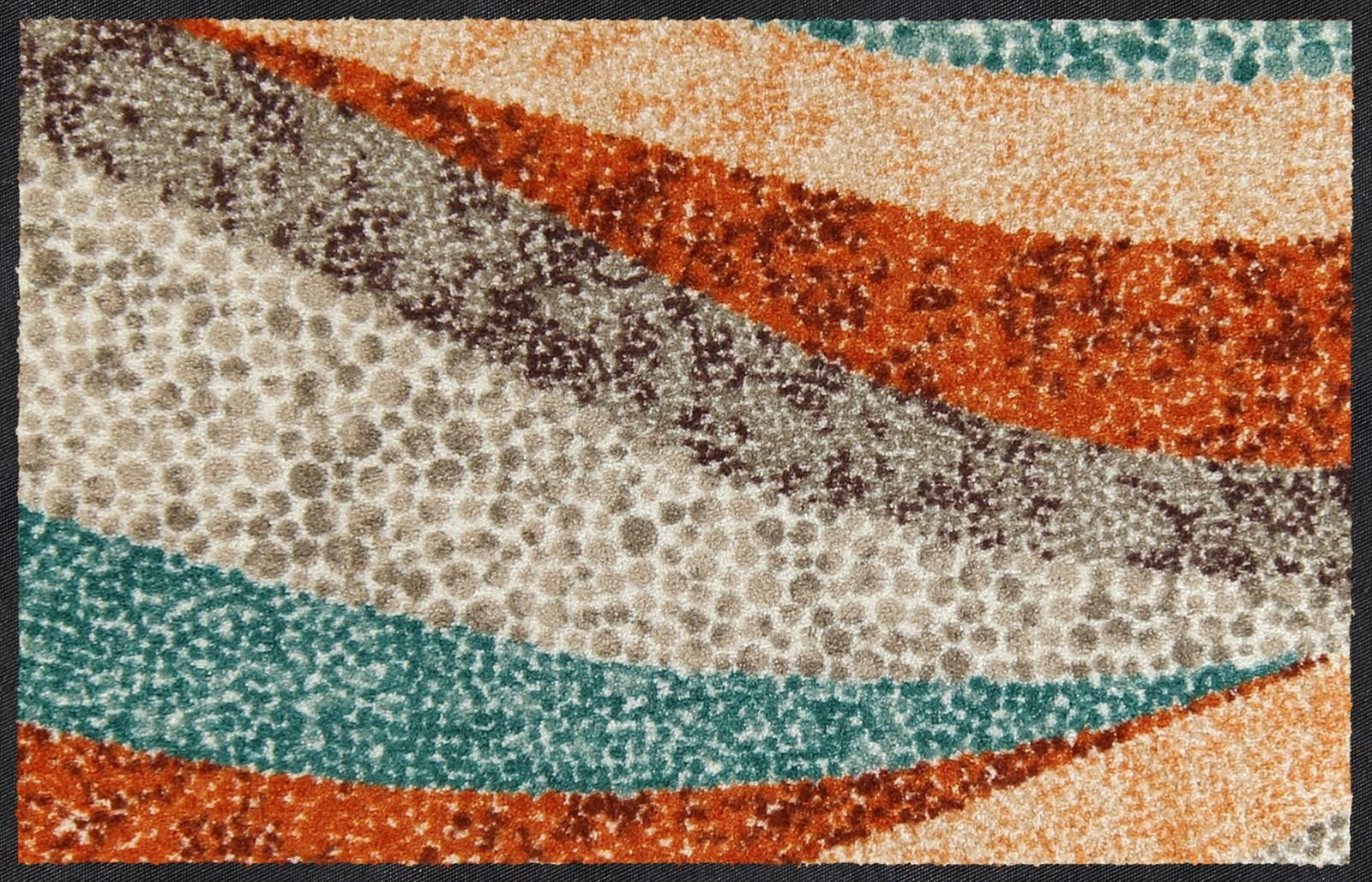 Fußmatte Salonloewe MOSAIC WAVE Fußmatte Wohnmatte 45 x 70 cm, Salonloewe, rechteckig, Höhe: 7 mm, In- und Outdoor, waschbar bei 40° Grad in der Waschmaschine und trocknergeeignet