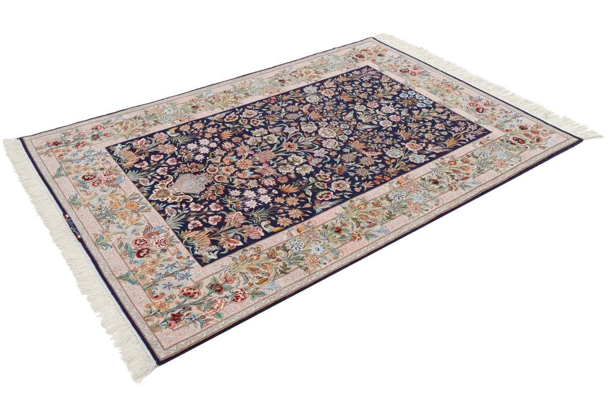 Orientteppich Isfahan Seidenkette 158x231 Handgeknüpfter Orientteppich, mm Höhe: 6 Trading, rechteckig, Nain
