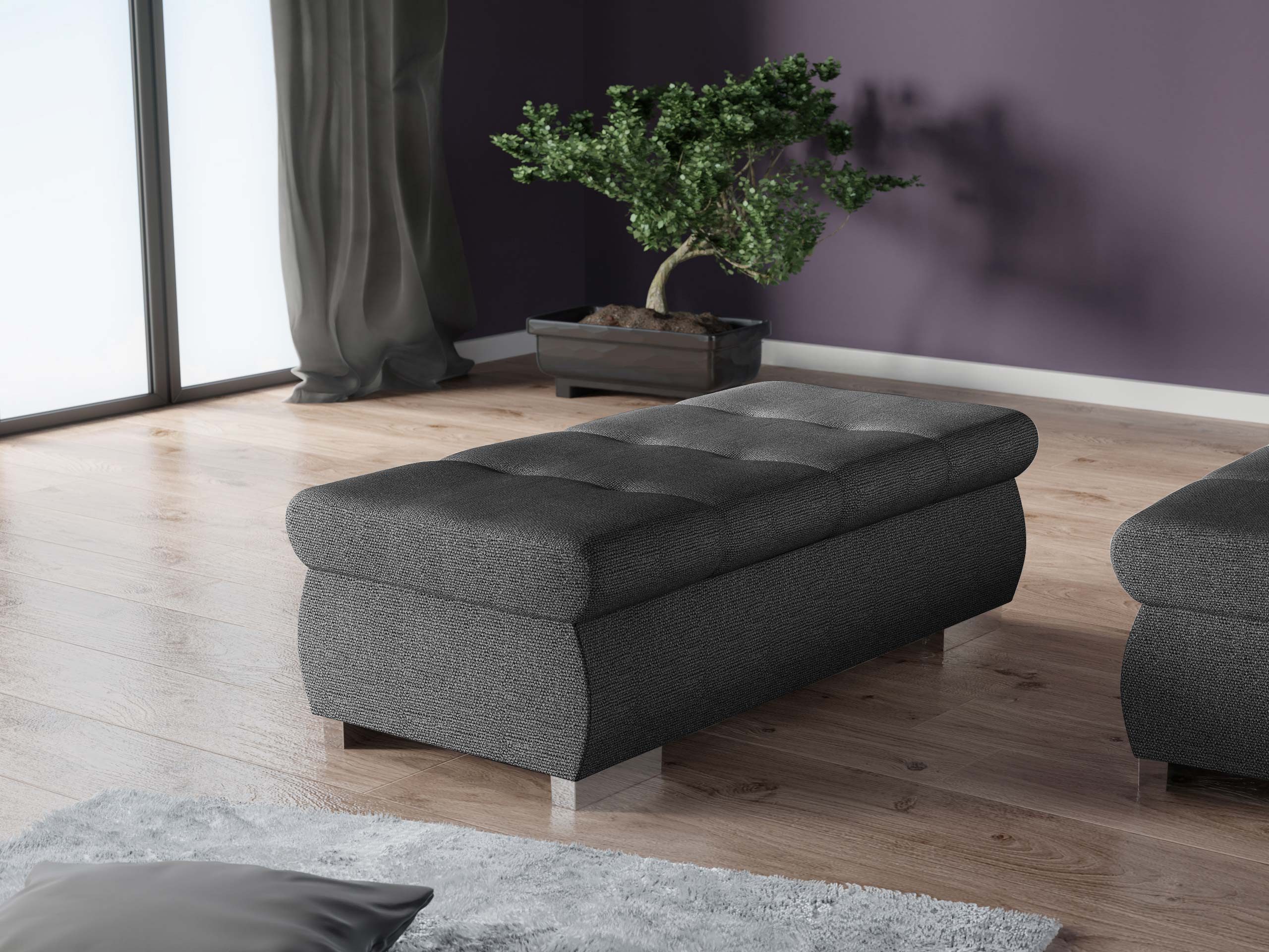 MIRJAN24 Polsterhocker Orkan Groß, Holzkonstruktion, 120x60x39 günstig online kaufen
