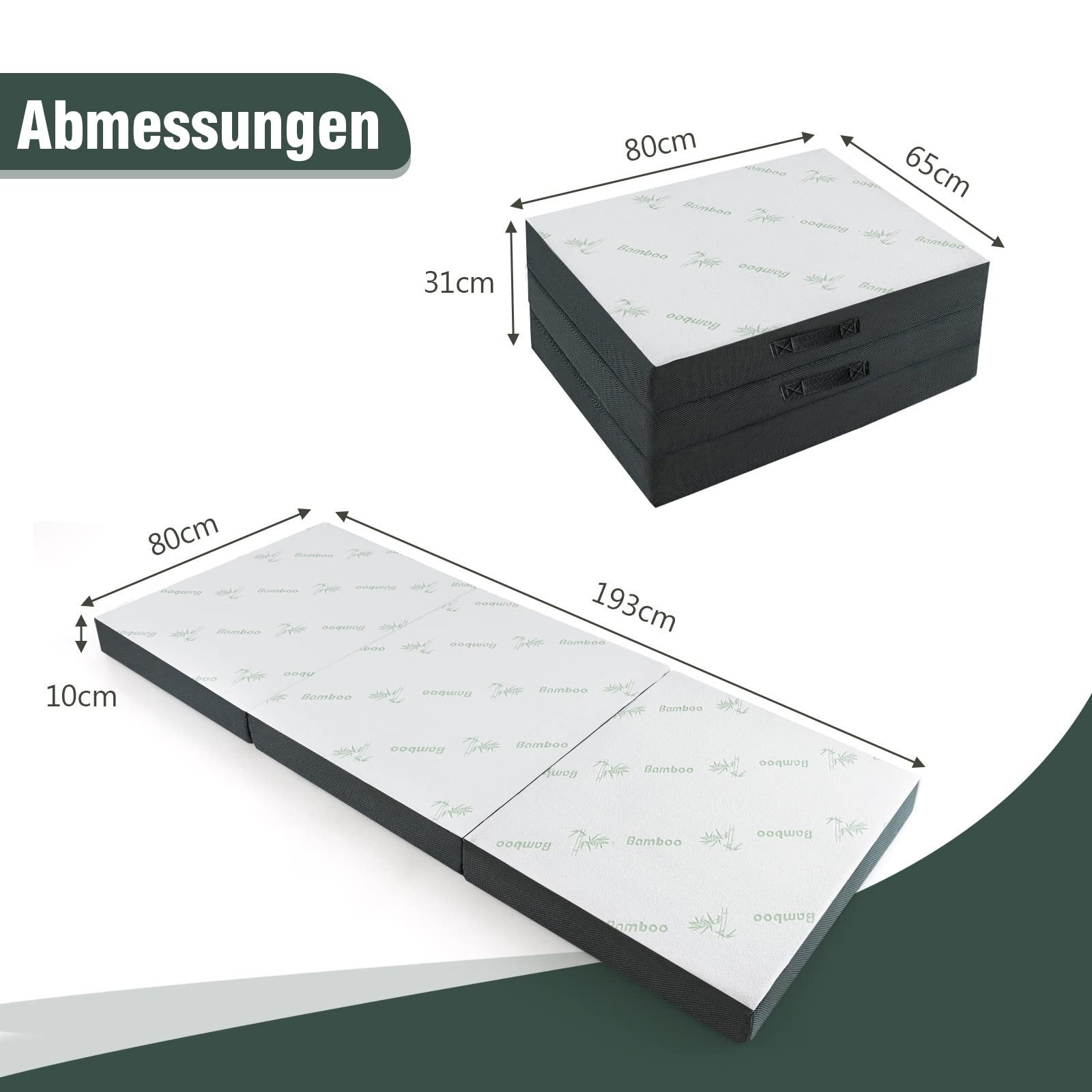 Klappmatratze, COSTWAY, 10 cm hoch, 3-tlg. günstig online kaufen
