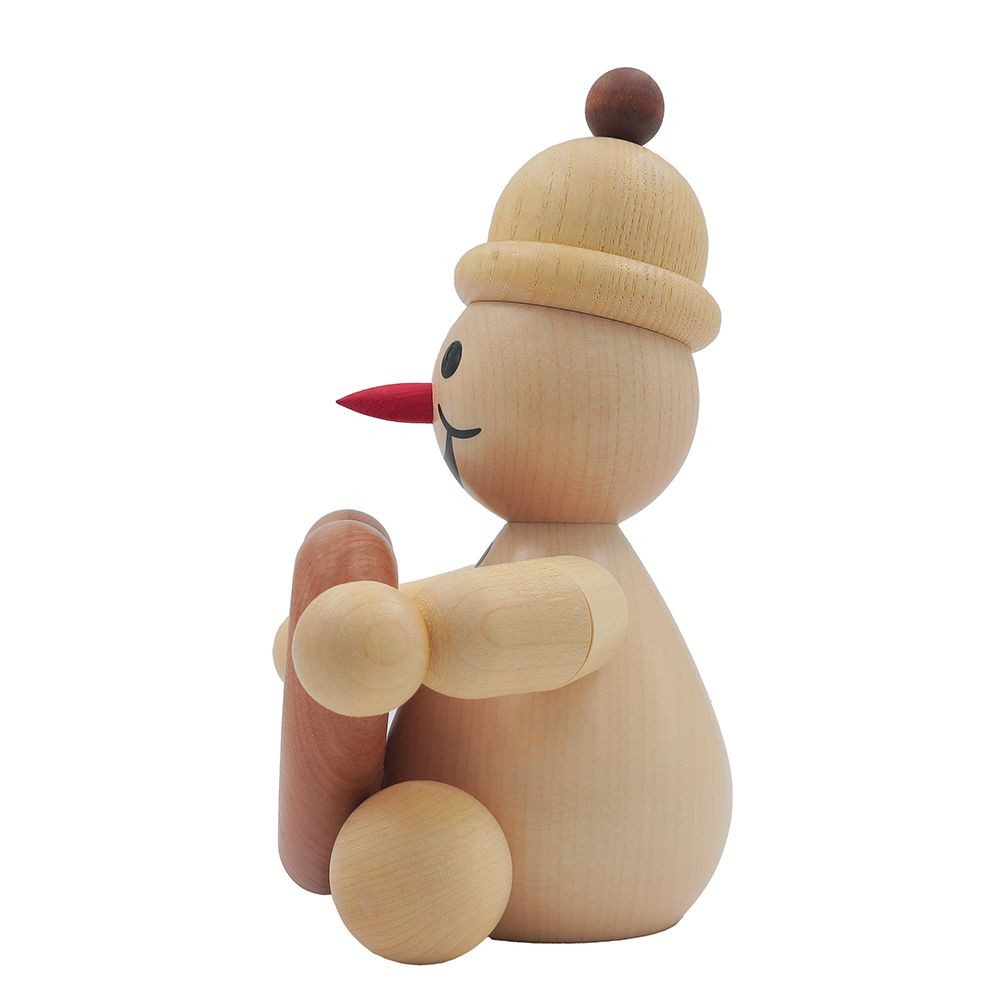 Drechslerei Volkmar Wagner Räuchermännchen Schneemann Junior „mit Herz“ - 14 cm - Original Erzgebirge