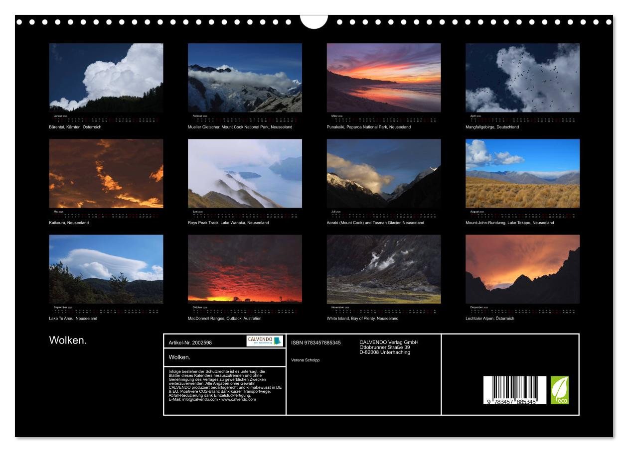 Thumbnail - CALVENDO Wandkalender Wolken. (Wandkalender 2026 DIN A3 quer), CALVENDO Monatskalender