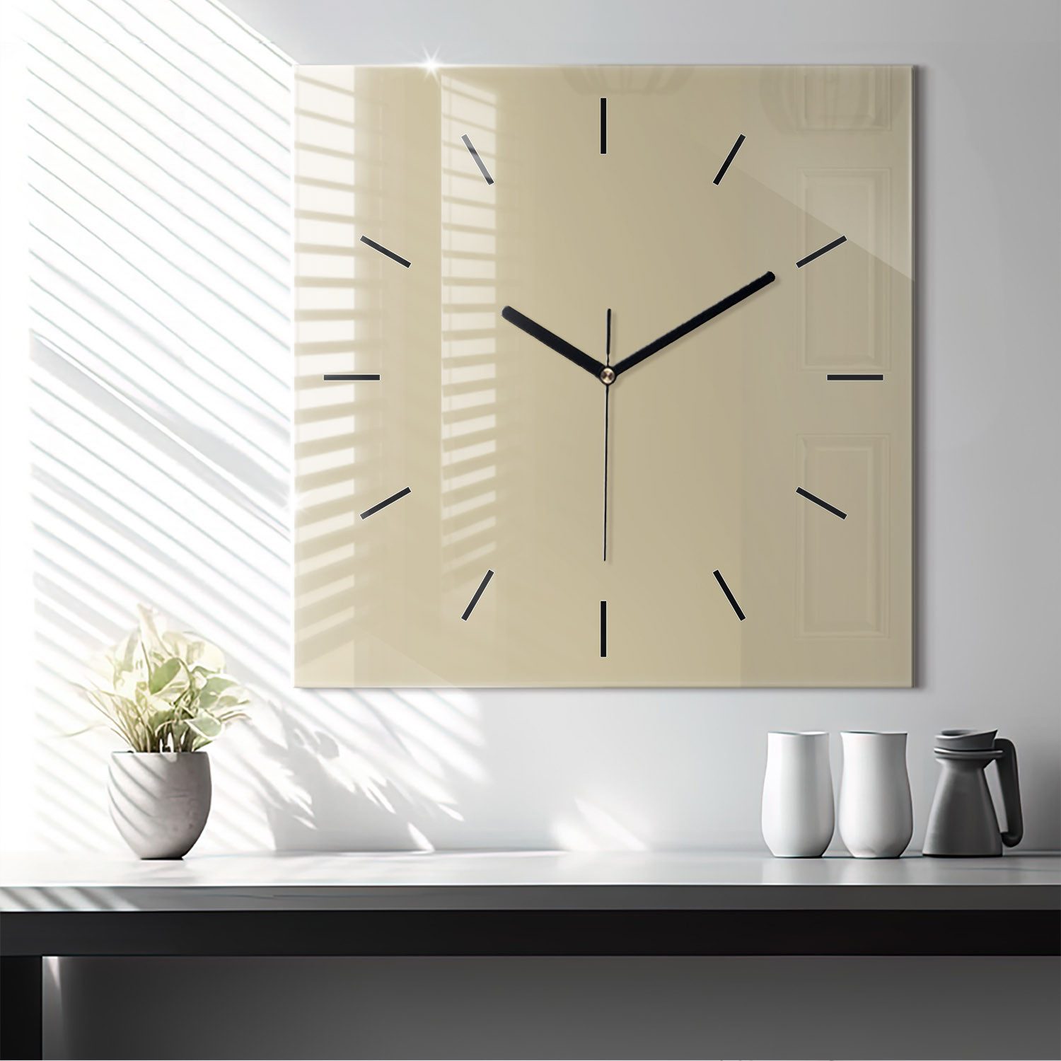 Tulup Wanduhr Modernistische Glaswanduhr 60x60cm Uhr günstig online kaufen