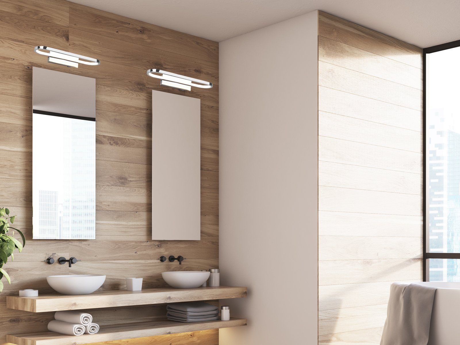 TRIO Leuchten Spiegelleuchte, LED fest integriert, Warmweiß, 2er Set Wand-l günstig online kaufen