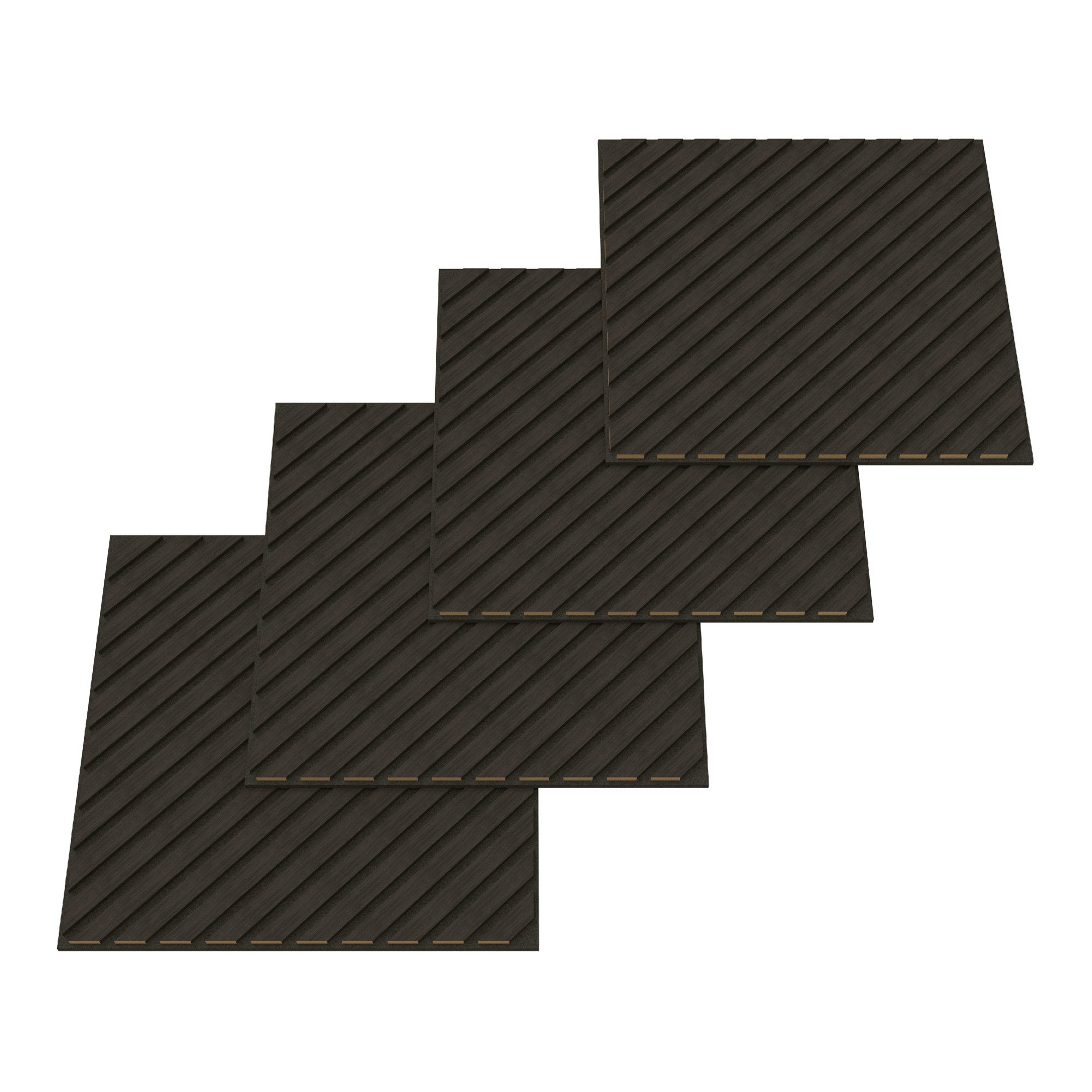 neu.holz 3D Wandpaneel, BxL: 60x60 cm, (Set, 12-tlg) »Vang« mit diagonalen Lamellen 60x60 cm Eichenoptik, grau