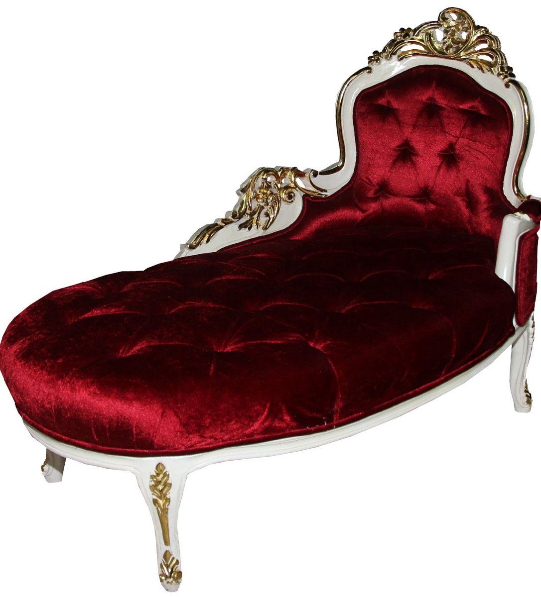 125 B Barock cm Edition Barock - Limited Chaiselongue Padrino Damen Casa Chaiselongue - Bordeaux/Creme/Gold Möbel