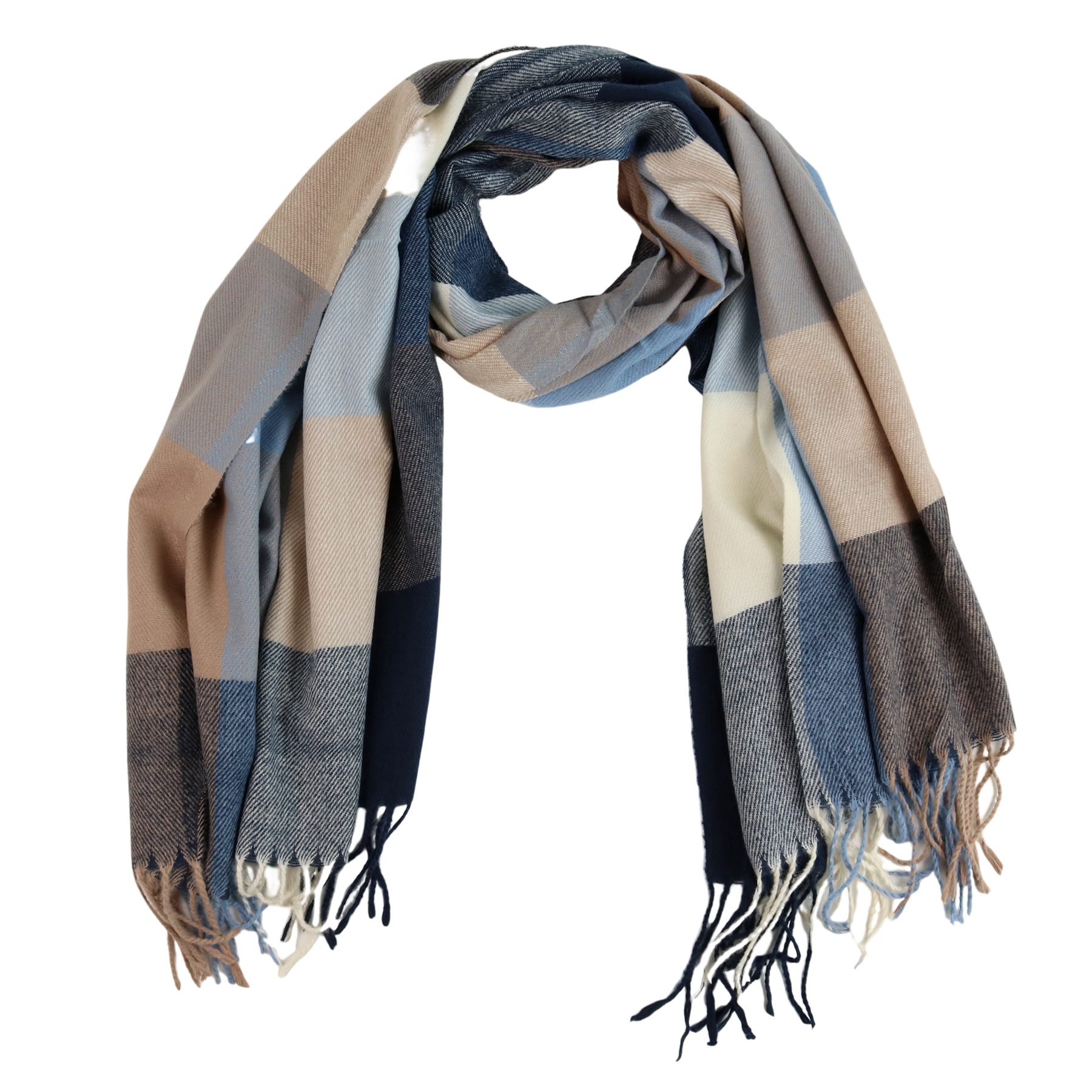 MIRROSI Modeschal weicher und warmer karierter Schal mit Fransen, 70x180cm, (Viele tolle Farboptionen zur Auswahl), Damen Halstuch ideal für Herbst und Winter