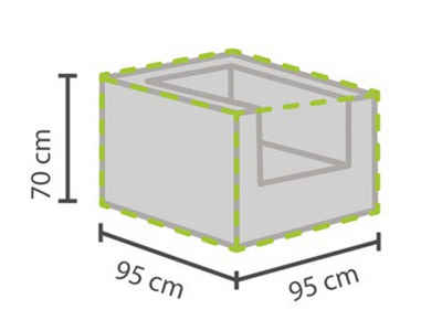 PEREL Gartenmöbel-Schutzhülle (1-St), Abdeckung Abdeckhaube für Hocker Sessel Loungemöbel 95x95x70 cm