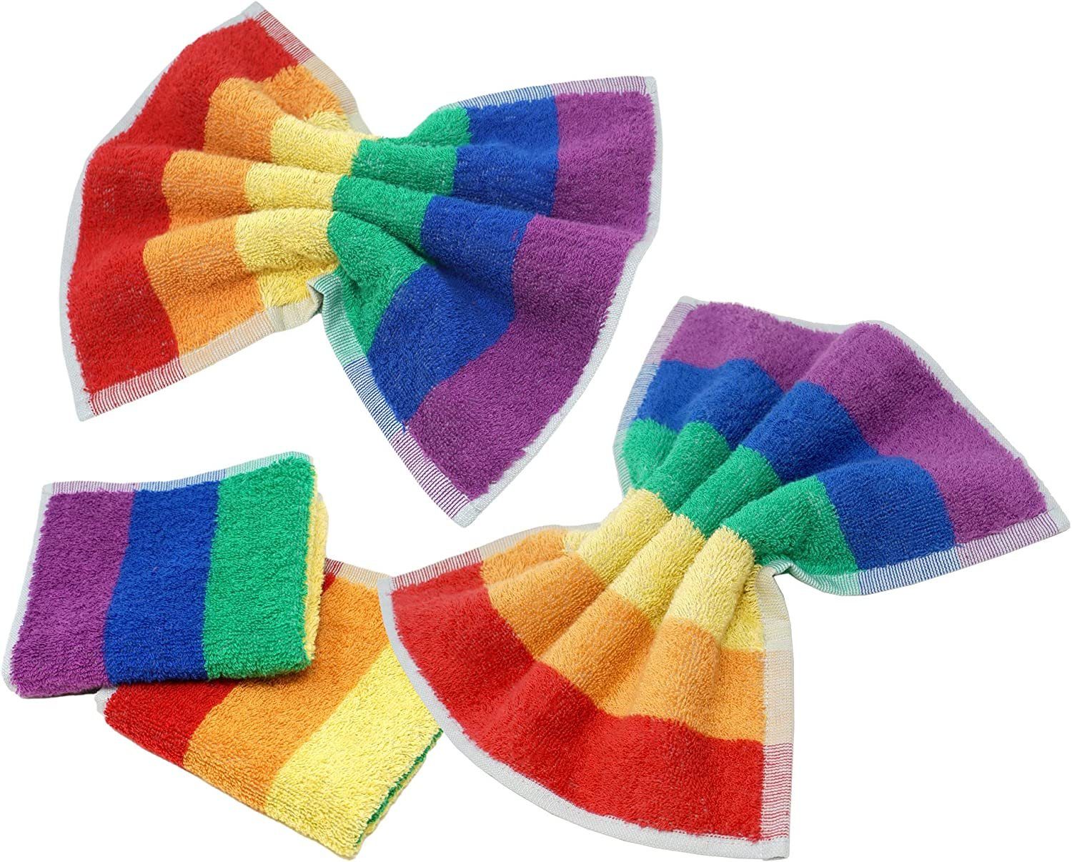 Waschlappen gestreifte bunt Regenbogen (Set, cm 30x30 4-tlg), Lashuma Seiftuch