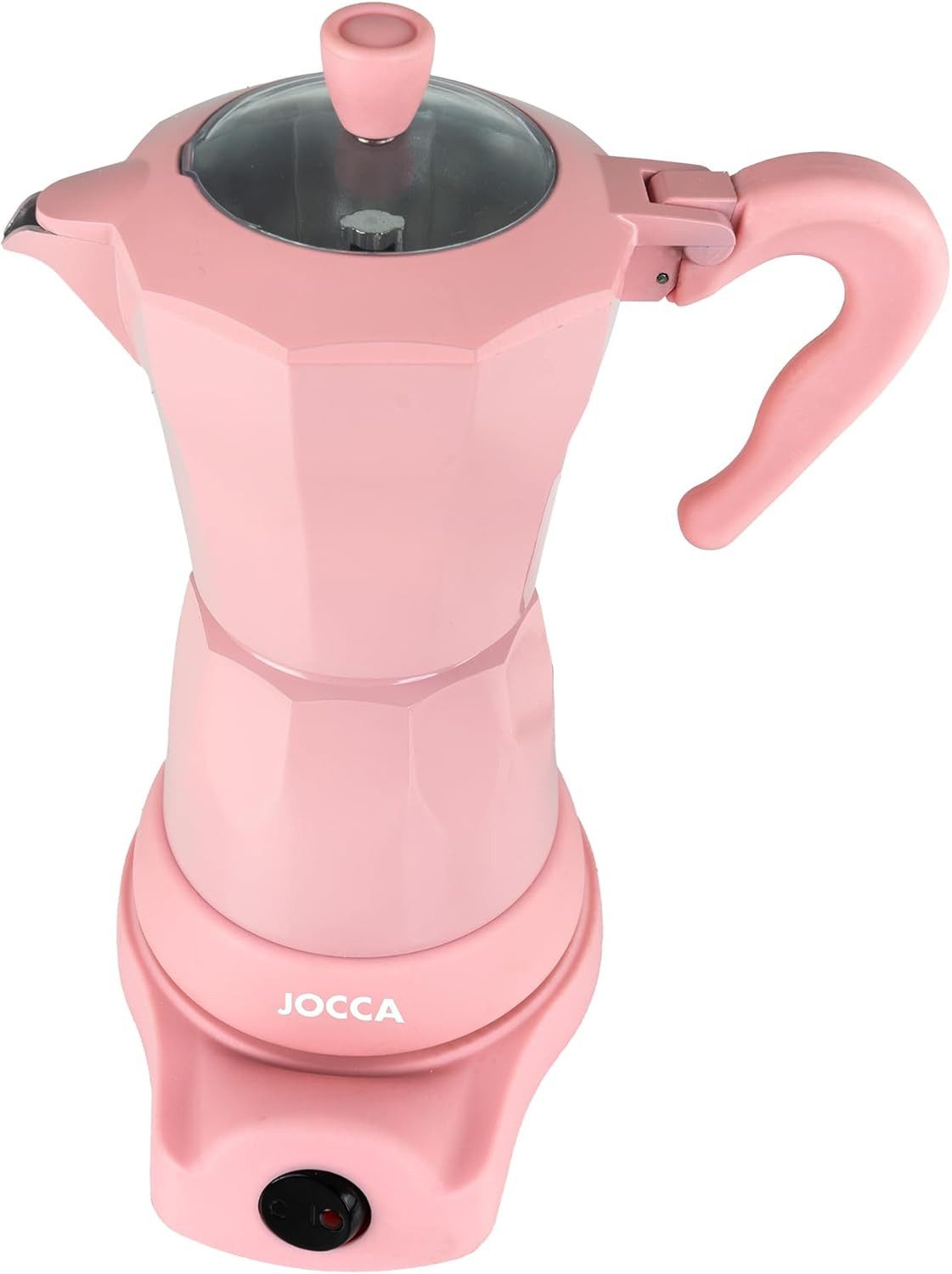Jocca Espressomaschine Rosa Kaffeemaschine für 6 Tassen und Warmhaltefunktion, Moderner Stil, Campingtauglich, Einfache Handhabung, 480W
