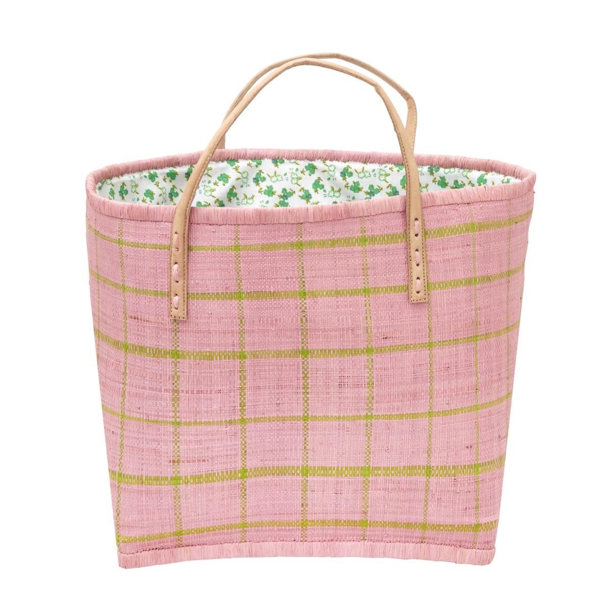 RICE A/S Shopper Raffia Shopper – Handgefertigte Einkaufstasche aus Naturmaterial