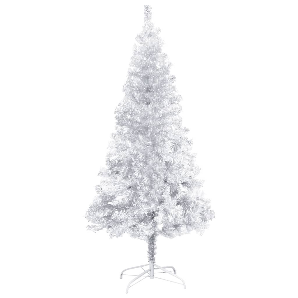 vidaXL Künstlicher Weihnachtsbaum 120 x 65 cm Künstlicher Weihnachtsbaum mit Ständer Silbern 120 cm PET