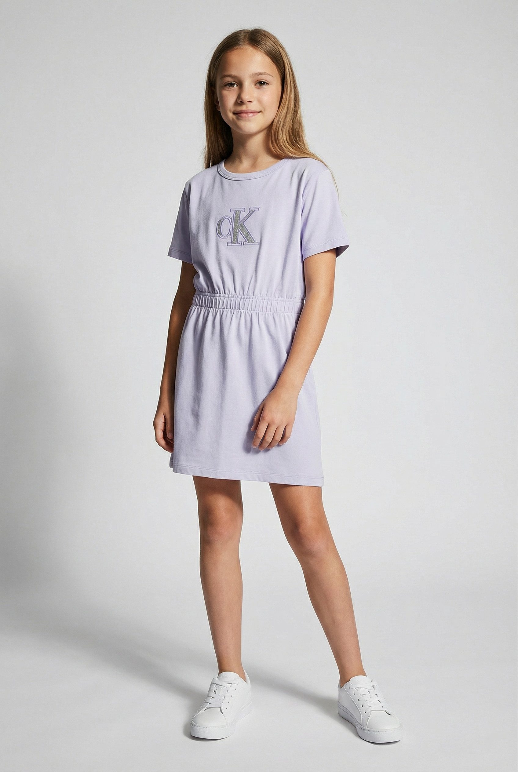 Calvin Klein Jeans Jerseykleid MONOLOGO METALLIC T-SHIRT DRESS mit glänzendem Logo