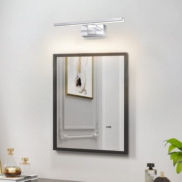 ZMH LED Spiegelleuchte Bad Spiegellampe - Badleuchte Chrom Badezimmer Wasserdicht IP44, Augenschutz, LED fest integriert, 4000k, Modern Neutralweiß 4000K Badlampe Wandmontage für Keller