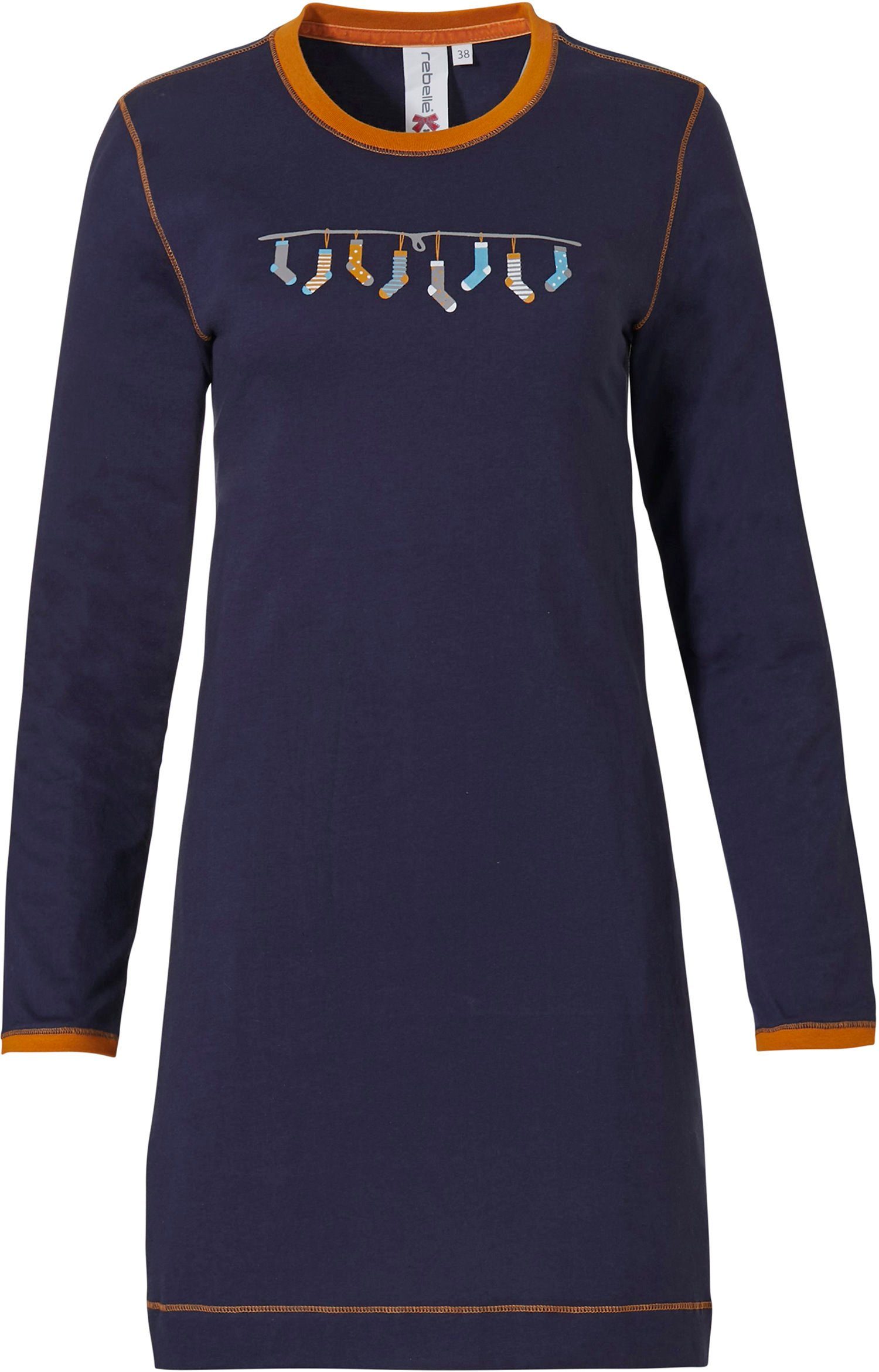 Rebelle Nachthemd Damen Nachthemd Design (1-tlg) Modisches mit langem Arm