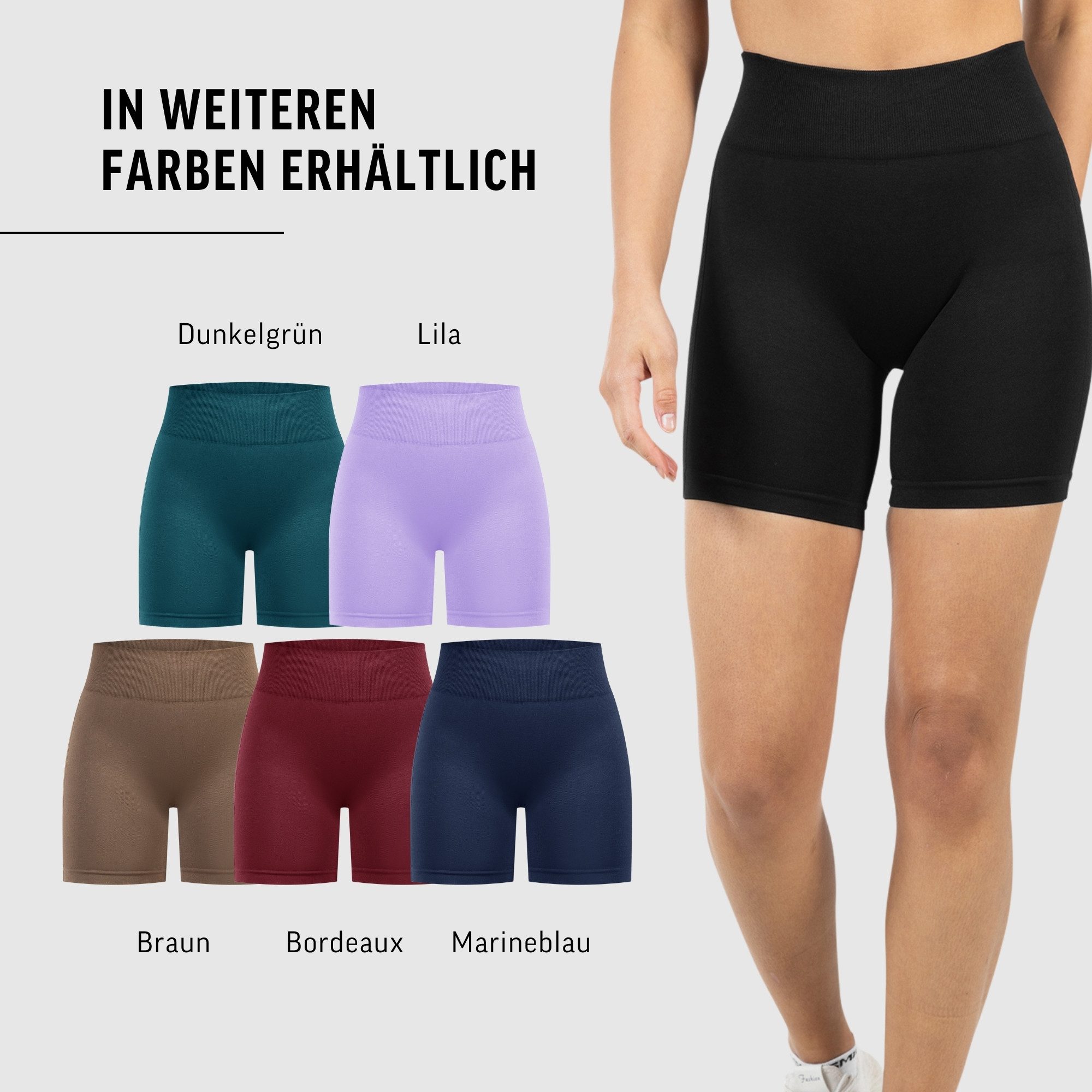 Smilodox Shorts Nomeli Scrunch, Kurze Seamless Sportshorts Shaped Fit, Booty Scrunch Radlerhose elastisch & bequem, Training Freizeit Gym Workout Alltag