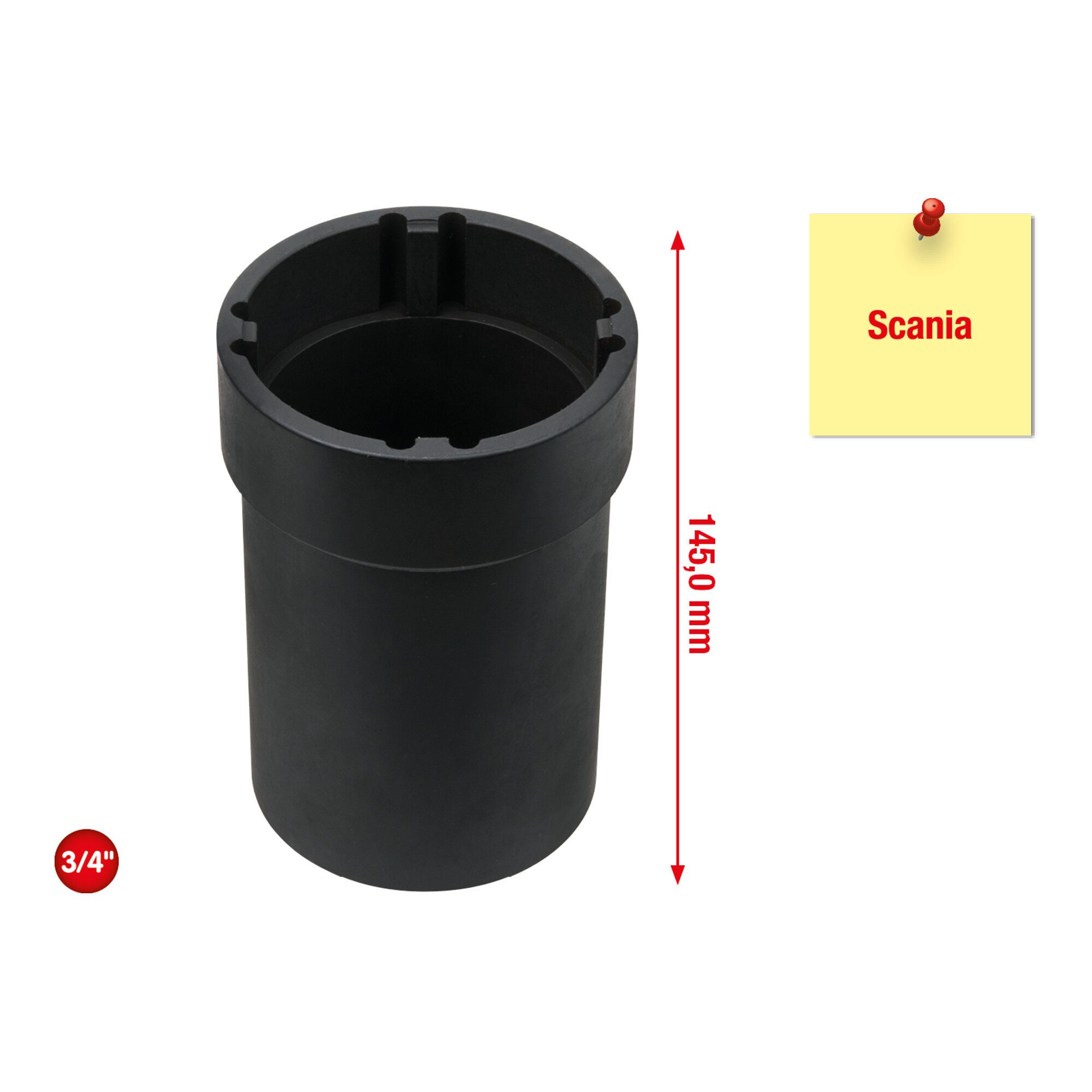 Rollenbock KS Tools 3/4 Zoll Nutmuttern-Schlüssel mit 4 Zapfen für Scania, Innenz
