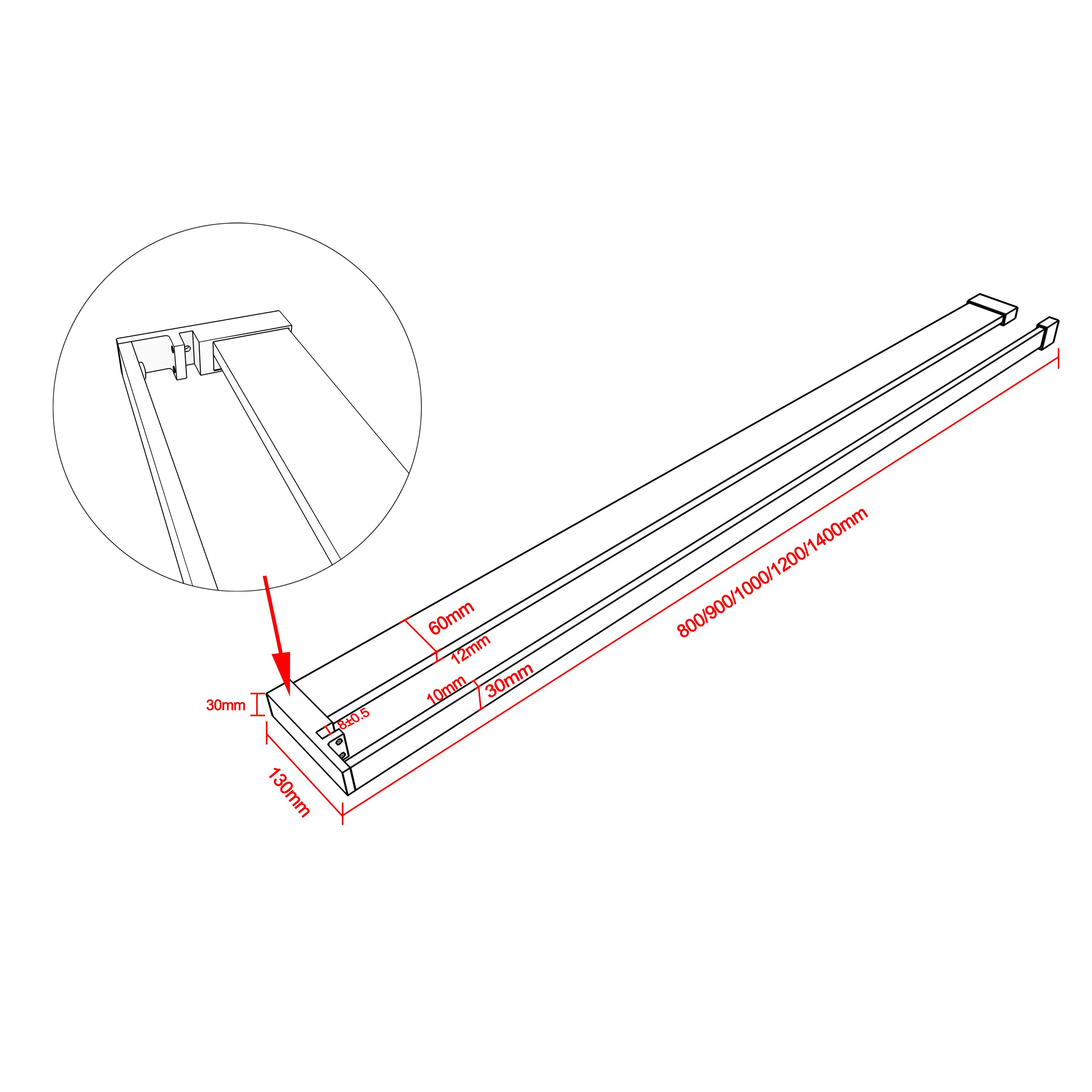duschspa Walk-in-Dusche Walk in Dusche 8mm ESG Duschwand 200cm Duschabtrennung mit Ablage, Einscheibensicherheitsglas, (Set), 8mm ESG, Höhe 200cm