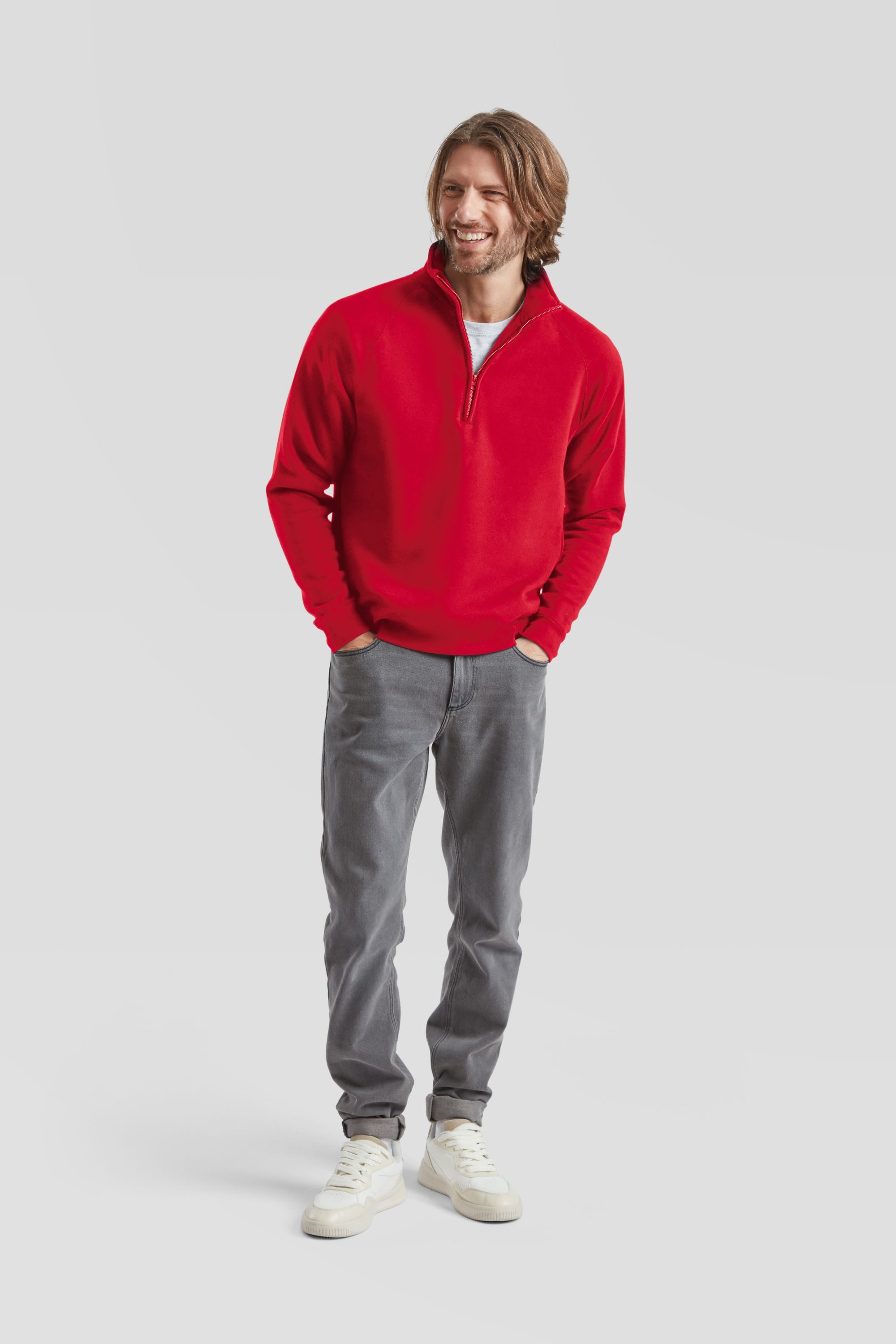 Fruit of the Loom Sweatshirt Fruit of the Loom Premium Zip Neck Sweat günstig online kaufen