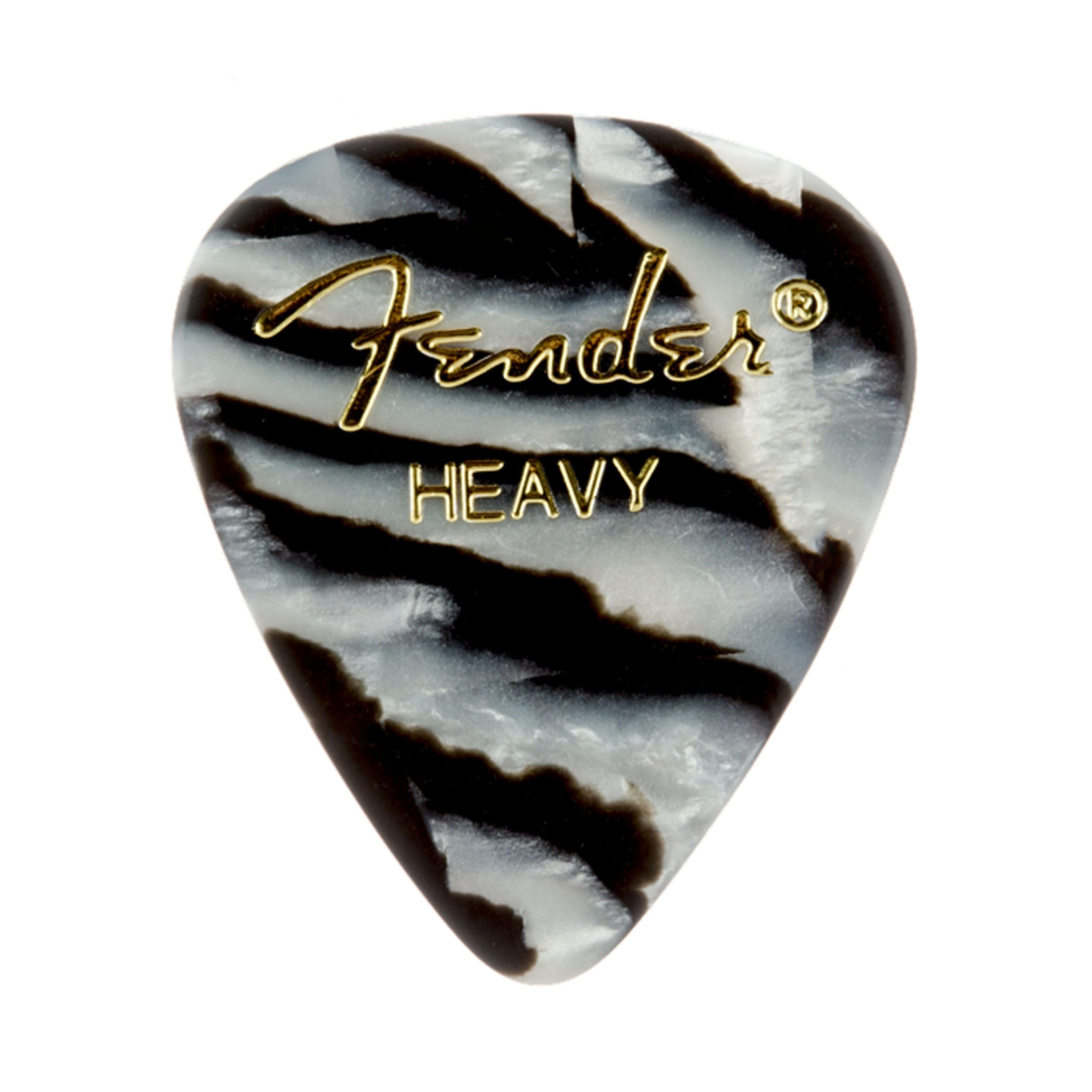 Fender Plektrum, Picks 351 Zebra Heavy 12er Set Premium Celluloid - Plektren Set