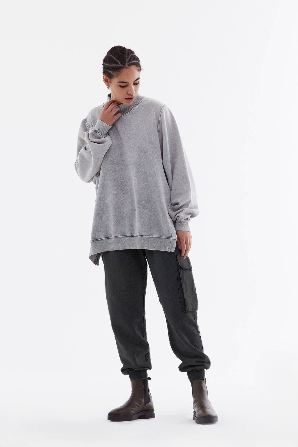 Kinder Teens (Gr. 128 - 182) Rockupy Sweatshirt Slit Sweatshirt (1-tlg) mit seitlichen Schlitzen