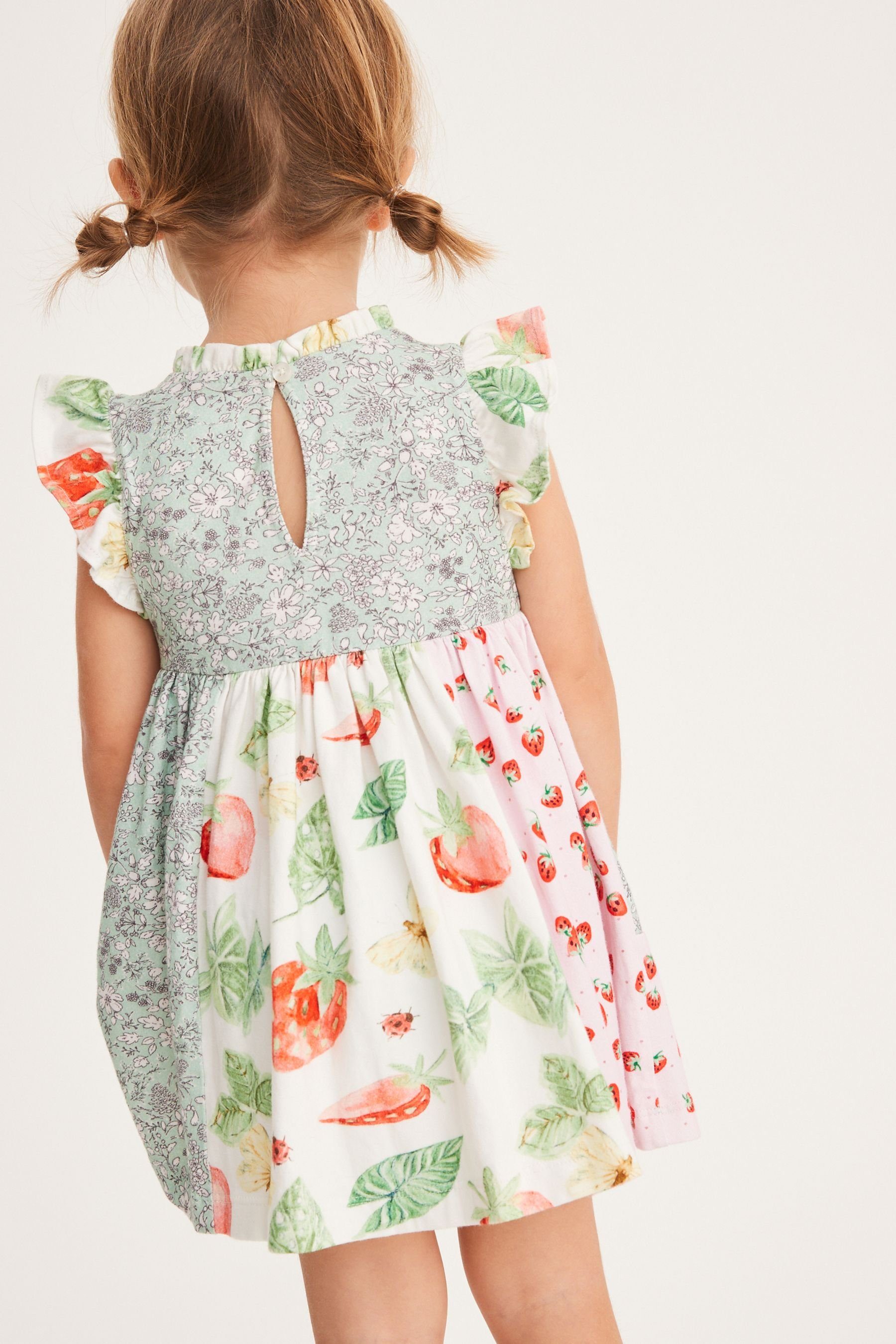 Next Jerseykleid (1-tlg) Floral Ärmeln kurzen Gestuftes mit Jerseykleid