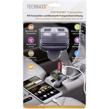 Technaxx FMT-900BT Bluetooth FM-Transmitter KFZ-Transmitter, inkl. Freisprechfunktion, Integrierter MP3-Player