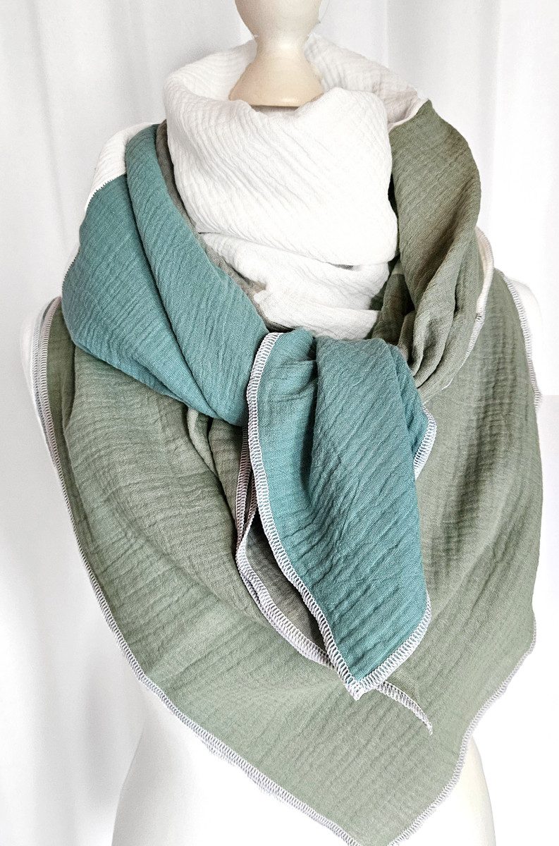 Modetuch Handmade Musselintuch Mehrfarbig Musselin Schal günstig online kaufen