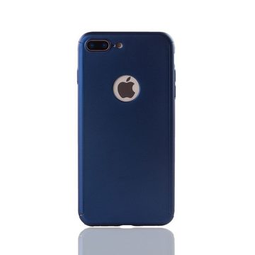 König Design Handyhülle Apple iPhone 8 Plus, Apple iPhone 8 Plus Handyhülle 360 Grad Schutz Full Cover Blau