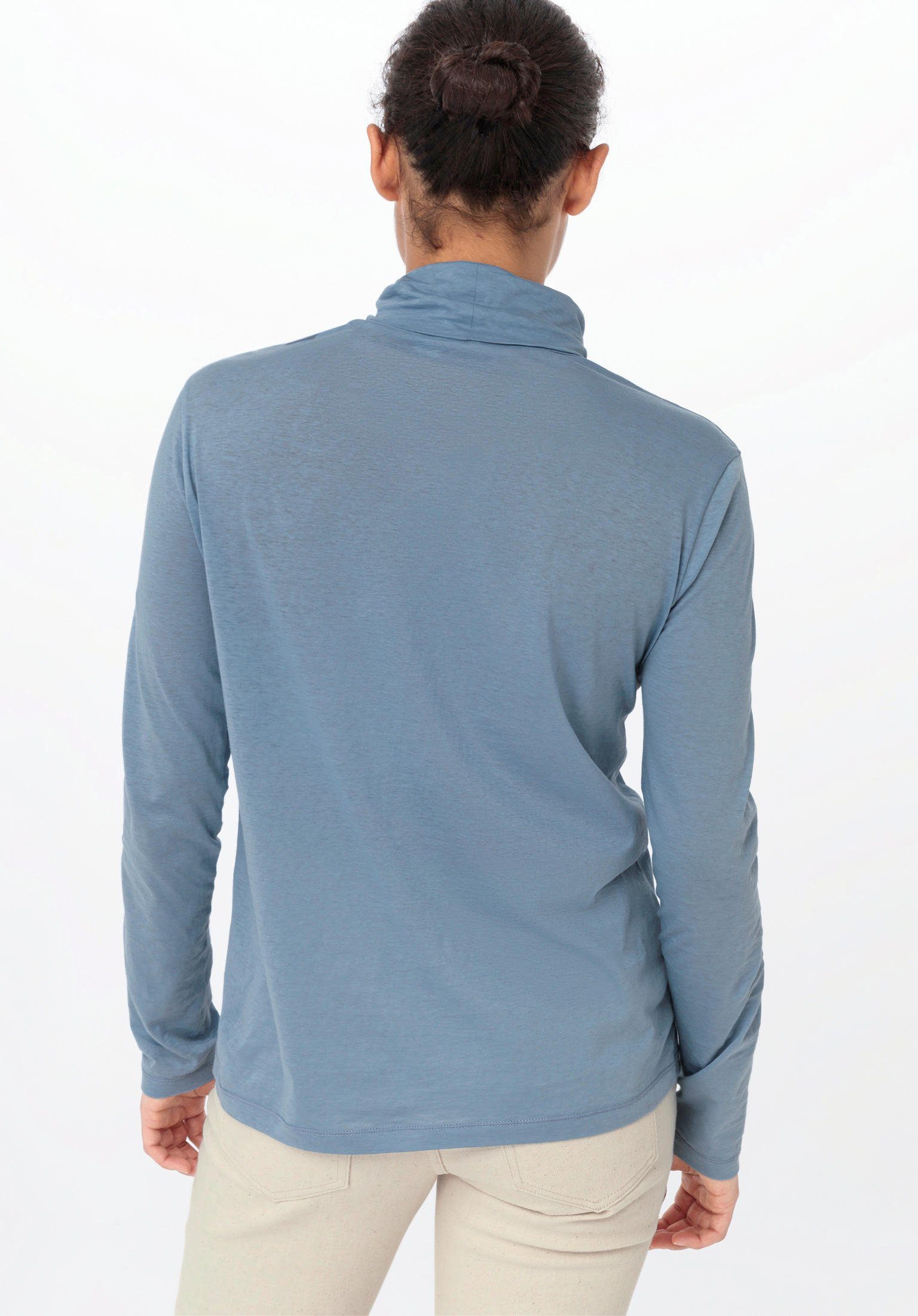 Bio-Baumwolle morgenblau reiner T-Shirt Hessnatur aus