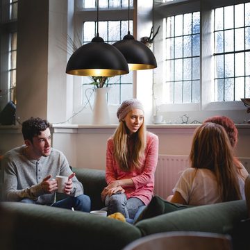 B.K.Licht Pendelleuchte Auriga, ohne Leuchtmittel, LED Design Hängelampe schwarz-gold Hänge-Leuchte Küche Deckenlampe E27