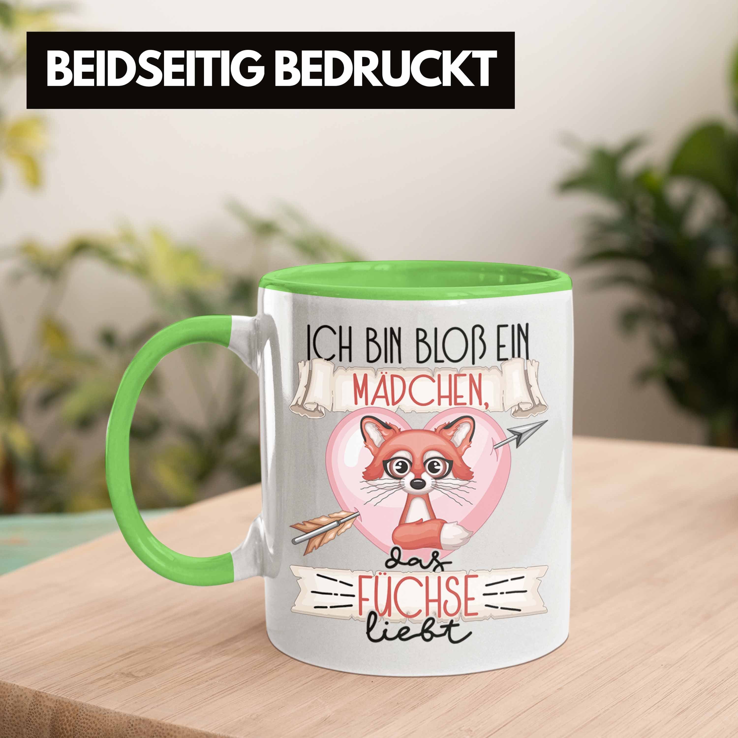 Frauen Bin Liebt Bloß Füchse Geschenk Fuchs Tasse Trendation Grün Ein Mädchen Das Tasse Ich