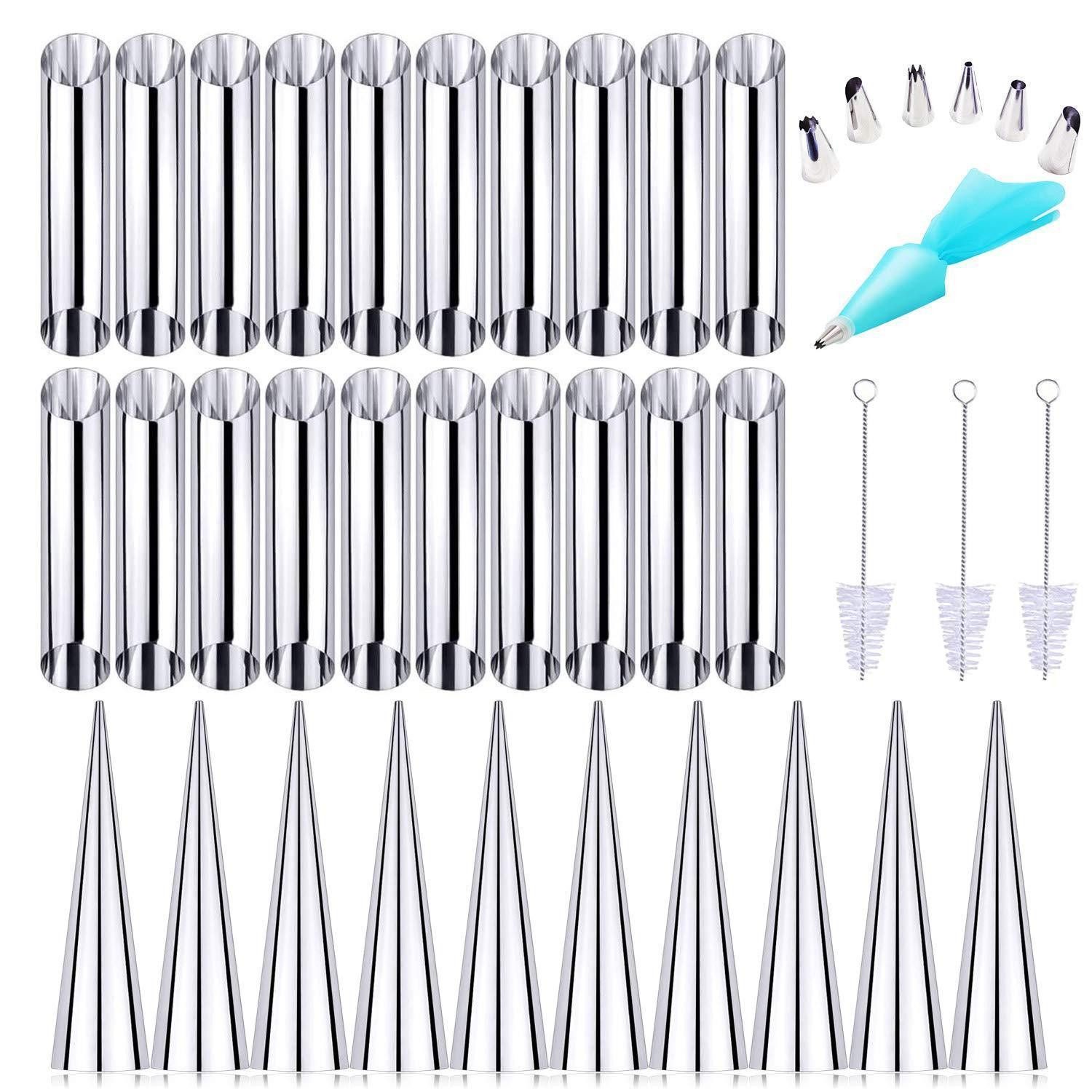 LuxusKollektion Backform Backformen Set Edelstahl 41tlg. Sahnehorn Kegel, (1-tlg)