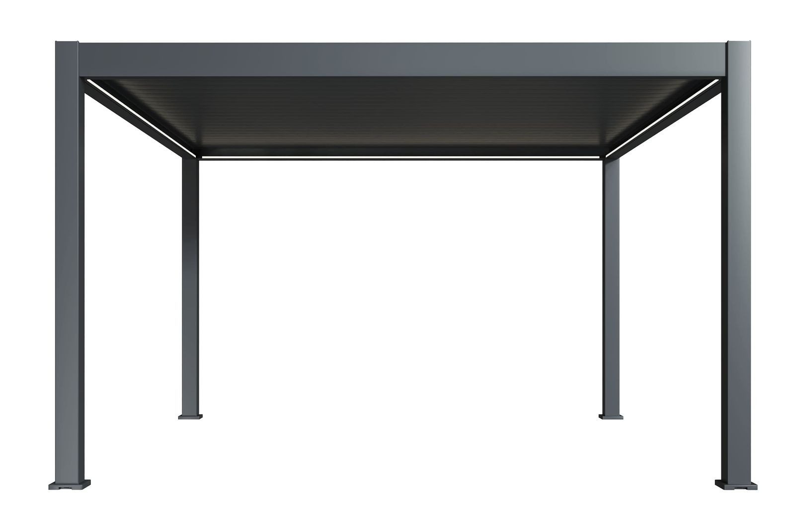 Weide Pergola Deluxe Plus Elektrisch Pavillon Terrassenüberdachung Alu LED 4 x 4 M, BxTxH: 400x400x255 cm