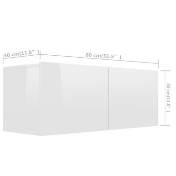 vidaXL TV-Schrank 4-tlg. TV-Schrank-Set Hochglanz-Weiß Holzwerkstoff (1-St)