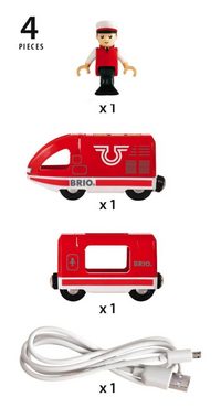 BRIO® Spielzeugeisenbahn-Lokomotive World Eisenbahn Zug Roter Akku Reisezug 4 Teile 33746
