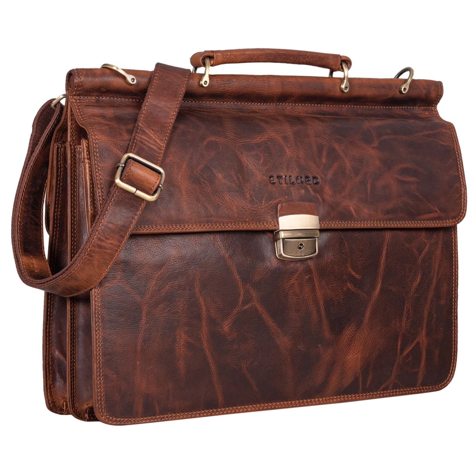 STILORD Laptoptasche "Stephan" Laptoptasche 15,6 Zoll Herren Leder
