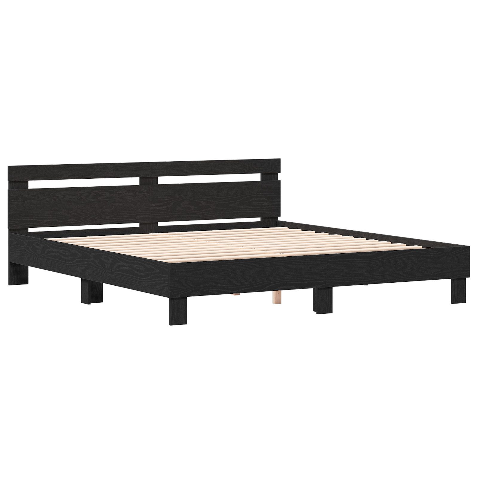 vidaXL Bett Bettgestell mit Kopfteil Schwarze günstig online kaufen