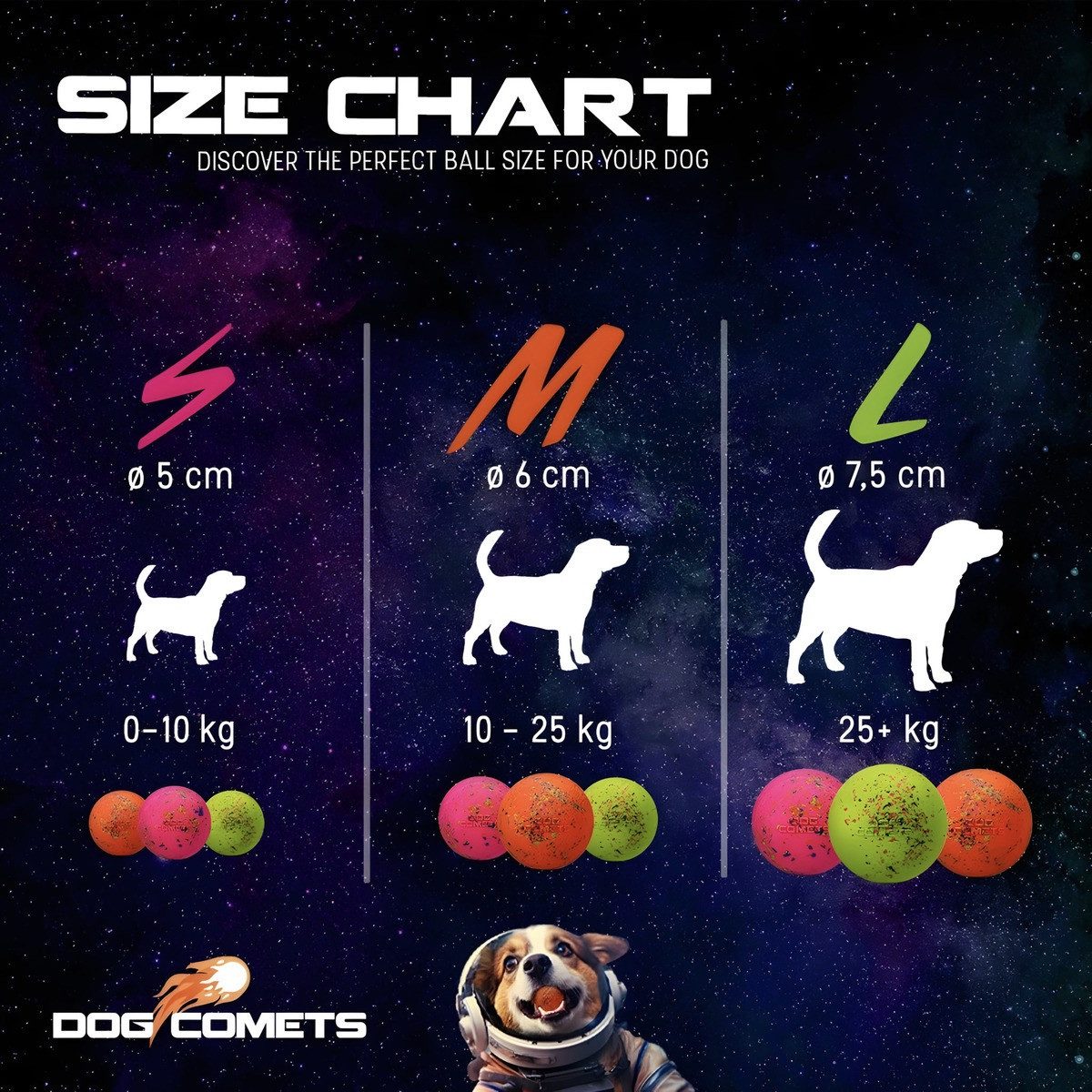 Dog Comets Tierball Hundespielzeug Stardust orange - 2er Pack