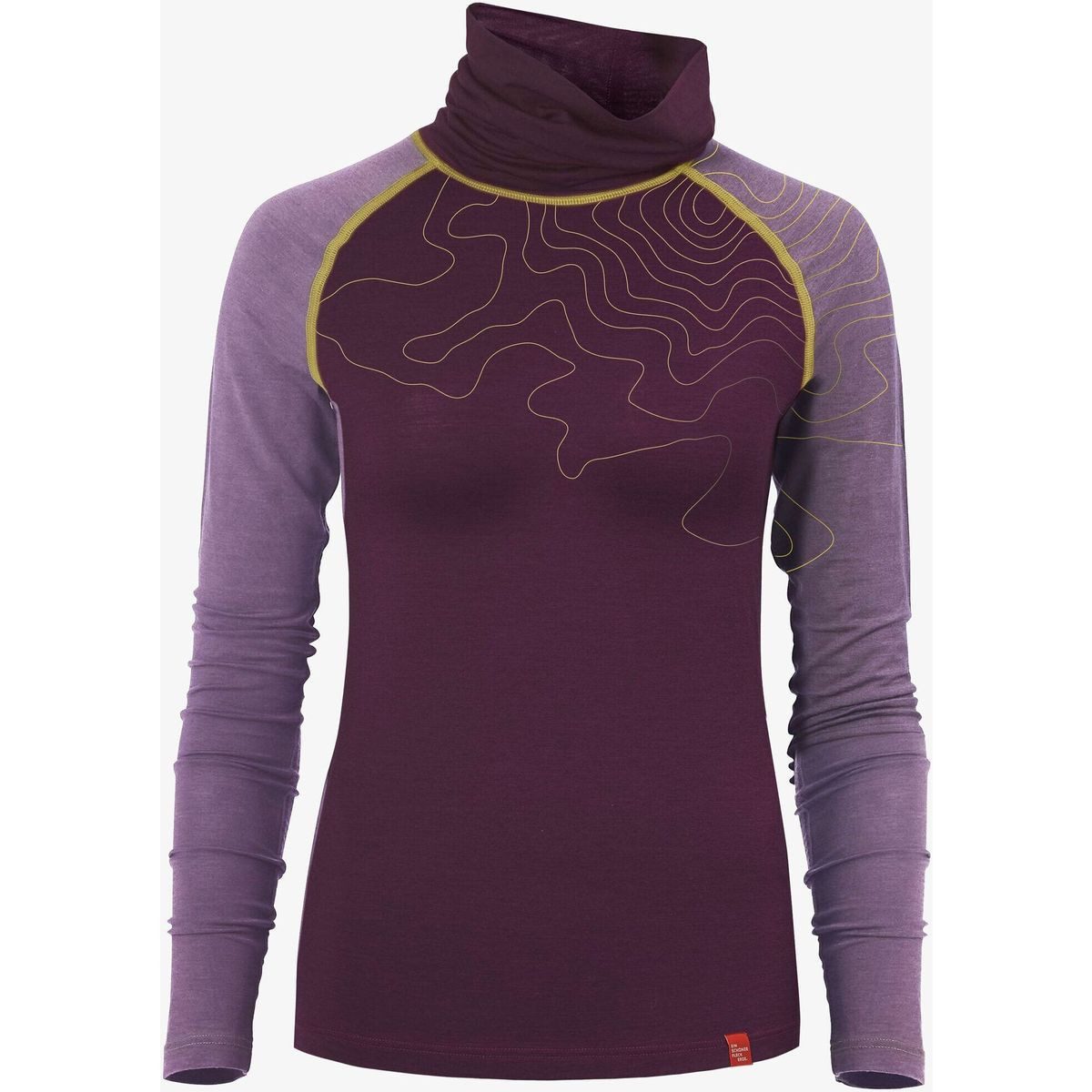 EIN SCHÖNER FLECK ERDE Longsleeve Langarm-shirt Merino Innergebirg Flieder Dunkel Hochwertiges, leichtes Langarm-Shirt aus mulesing-freier Merinowolle
