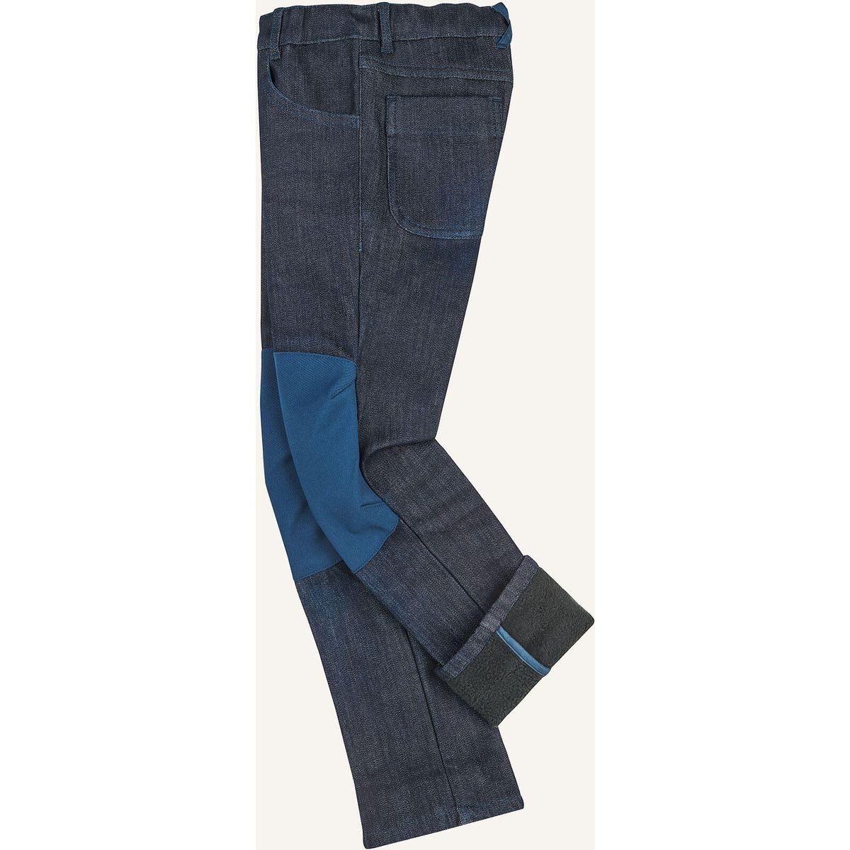 Finkid Outdoorhose Kuusi Thermo Denim Warme, robuste Winterjeans mit Fleece-Innenseite und Knieverstärkung