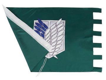 GalaxyCat Fahne Flagge mit Wappen des Aufklärungstrupp für Attack on Titan Fans, (Eine Fahne), Attack on Titan Fahne mit Wappen des Aufklärungstrupp