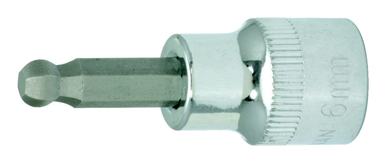 KS Tools Sechskant-Bit CHROMEplus, 3/8" Stecknuss Innensechskant, Kugelkopf, 8 mm