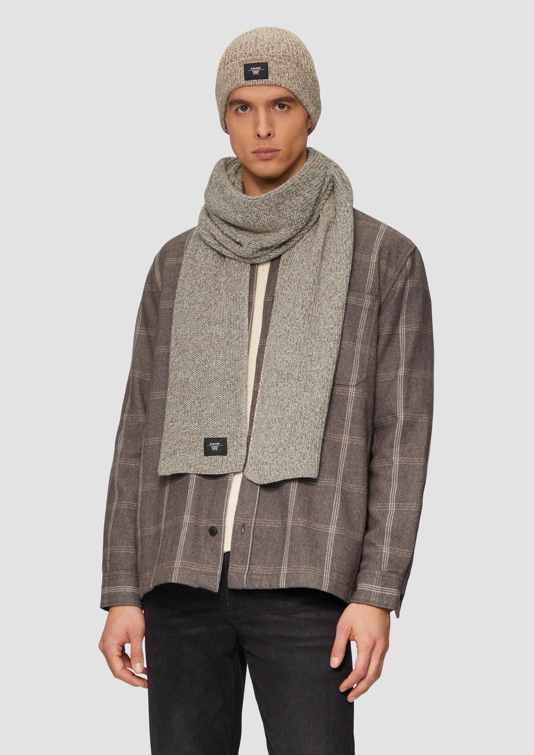 s.Oliver Schal Tuch, Baumwollschal aus Mouliné günstig online kaufen